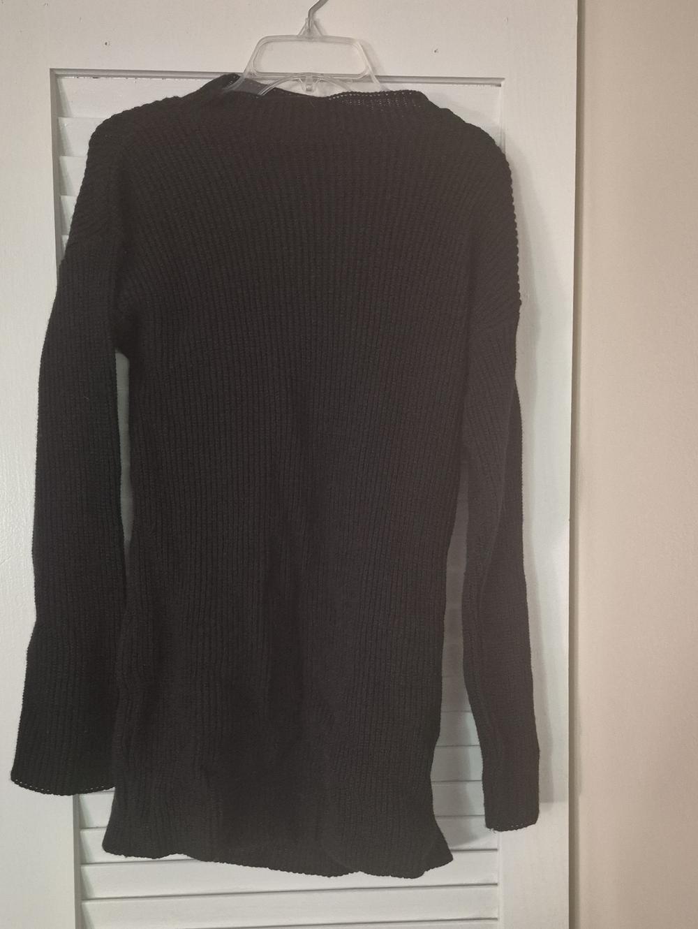 PrettyLittleThing Black Ribbed Crewneck Sweater